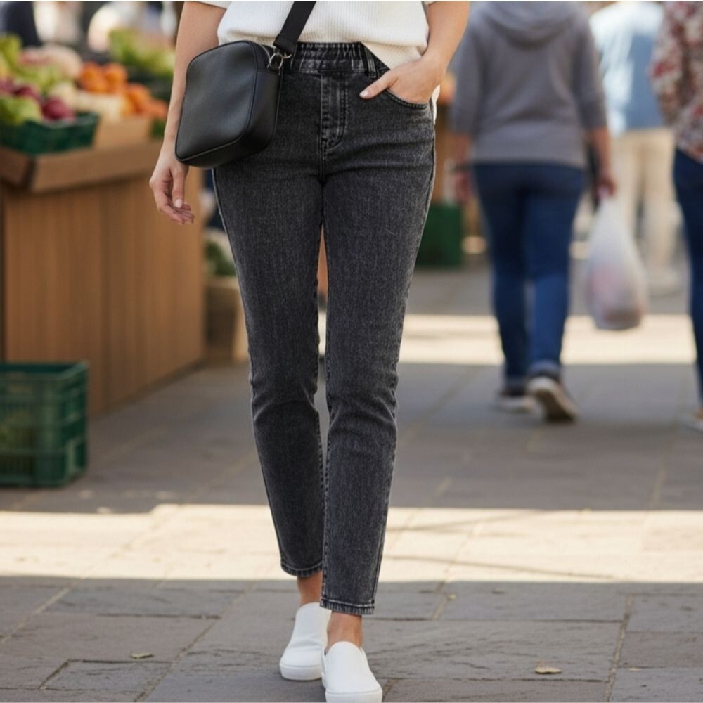 Caroline Constas Remi Pull-On Jeans in Vintage Black Size 26 100% Cotton